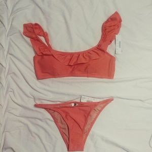 J.Crew bikini NWT ruffle top and tieless bottoms